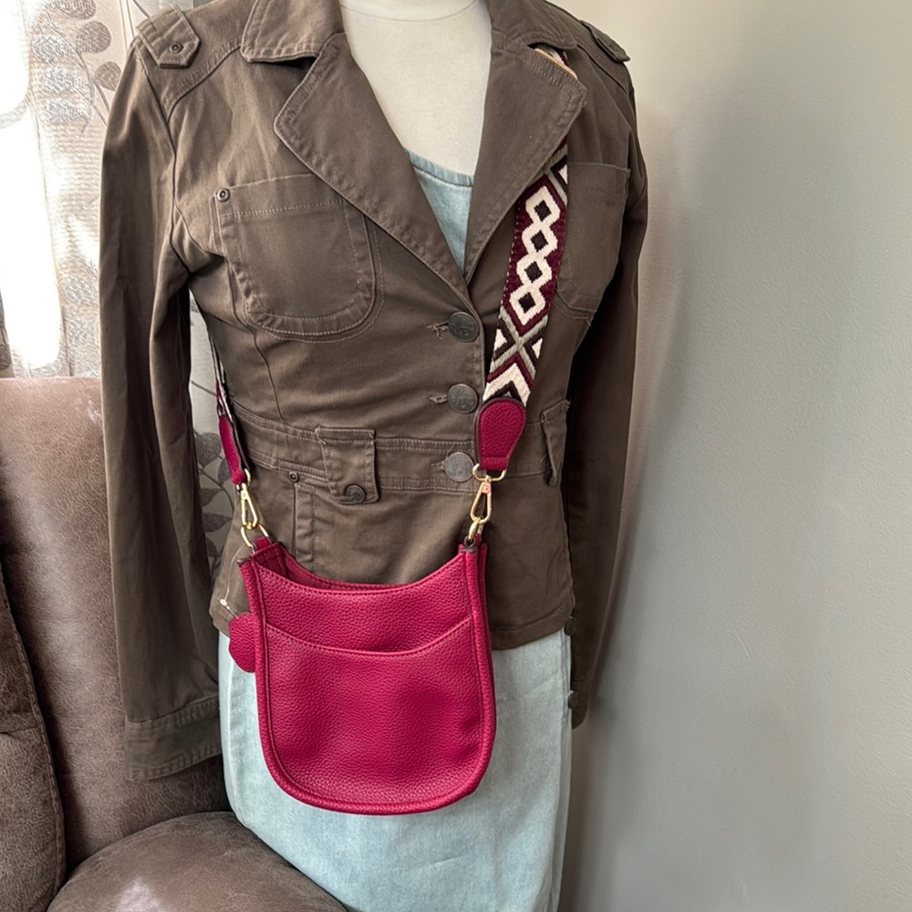 Stylish Deep Pink Crossbody Bag